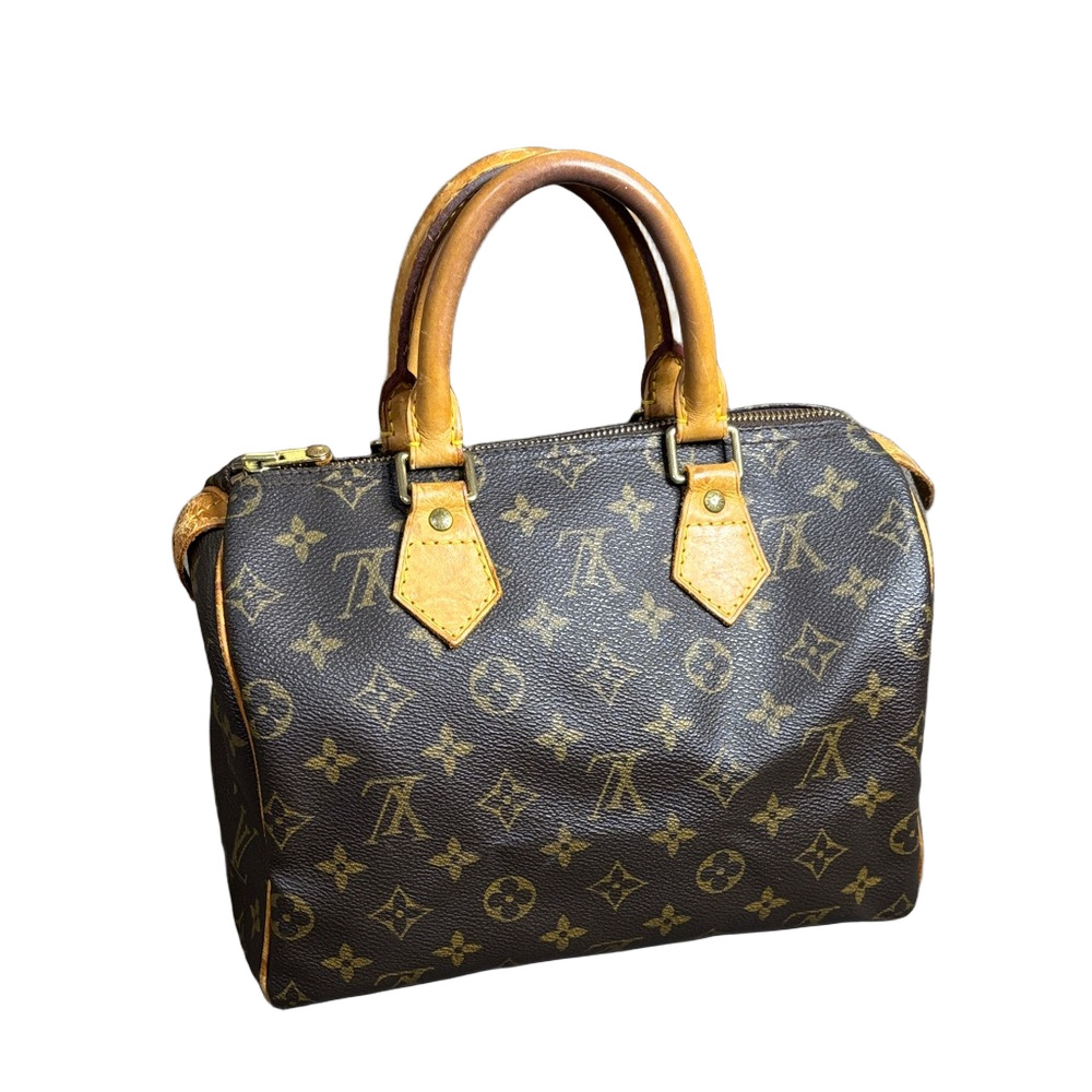Louis Vuitton Speedy 25 Monogram Canvas Boston Satchel Handbag Vintage Authentic